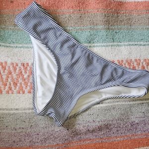 XHilaRation Blue & White Stripped Bikini Bottom